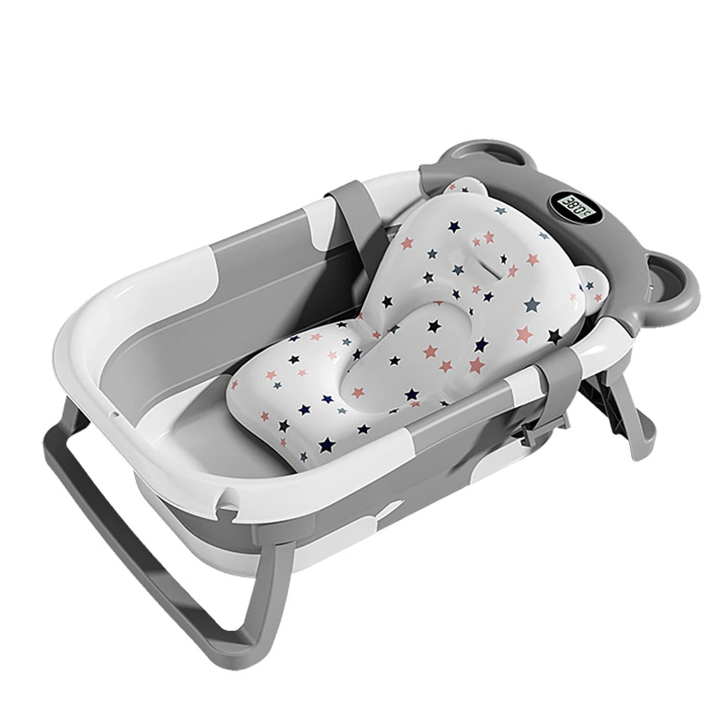 Opvouwbare Babybadkuip met Thermometer & Antislip Kussen