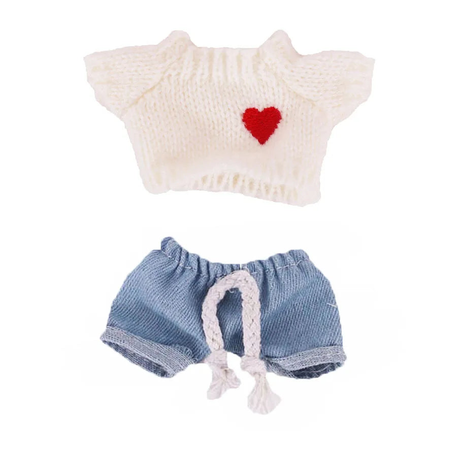 Mini Plush Doll'S Clothes Outfit Accessories For Korea Kpop Exo Labubu V1 V2 Idol Dolls Goose Dinosaur Macaron Clothing Gift