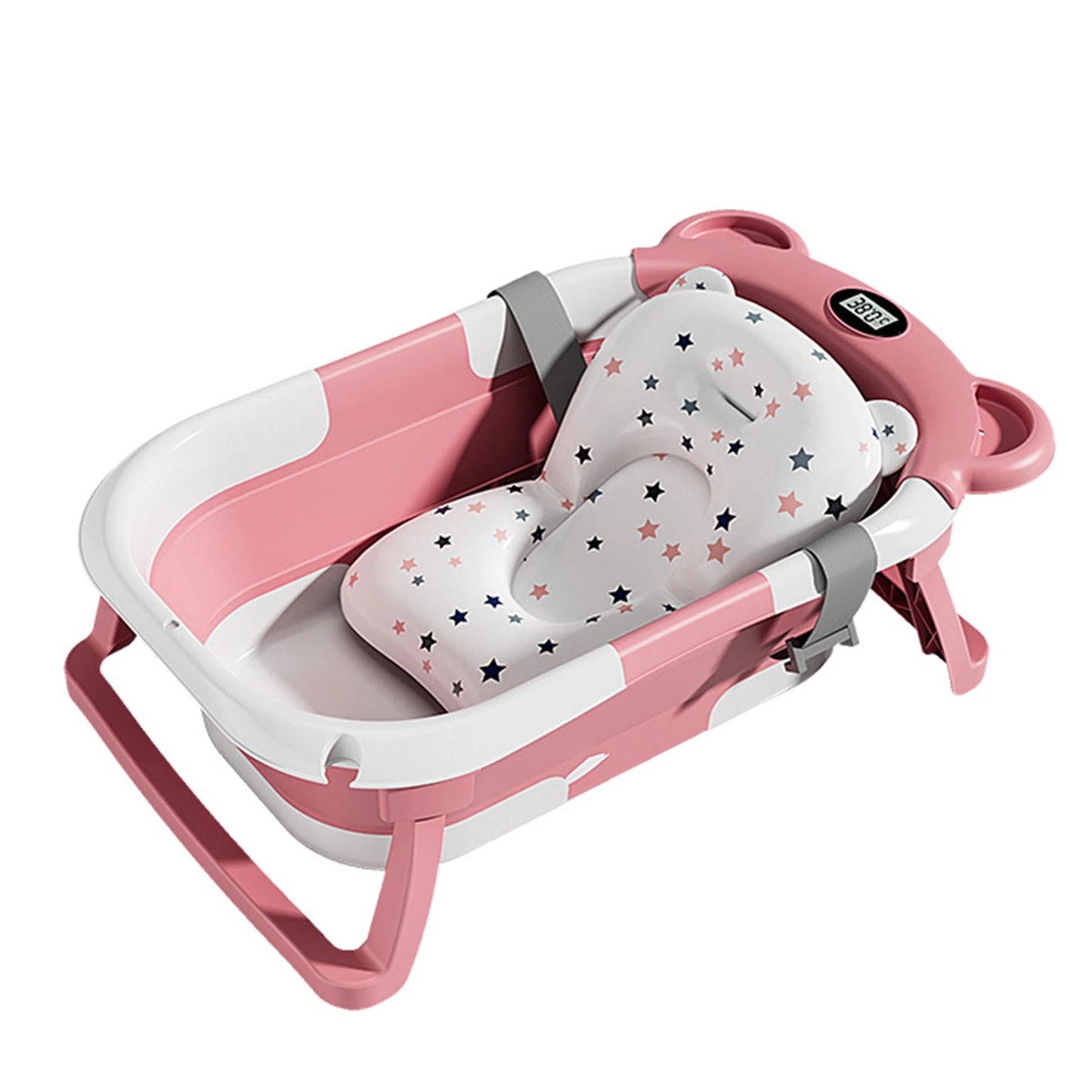 Opvouwbare Babybadkuip met Thermometer & Antislip Kussen