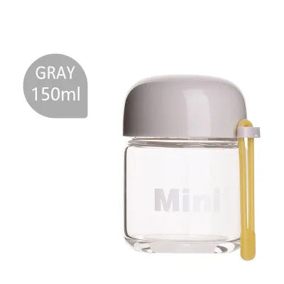 150ML Small Glass Water Bottles Portable Cute Mini Heat Resistant Water Cup For Kids Student Drinking Bottle With Hand Rope Cups