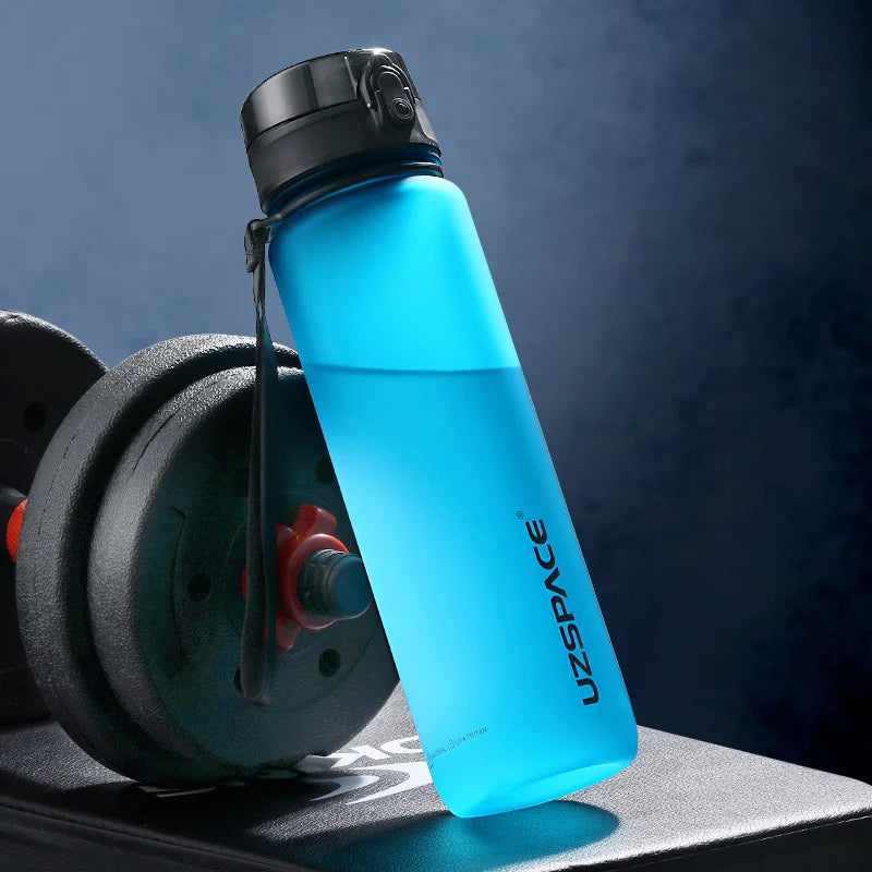 UZ Sports Water Bottle BPA Free Portable Leakproof Shaker Bottle Tritan Plastic Drinkware 500/1000ML Jug for Camping Gym School