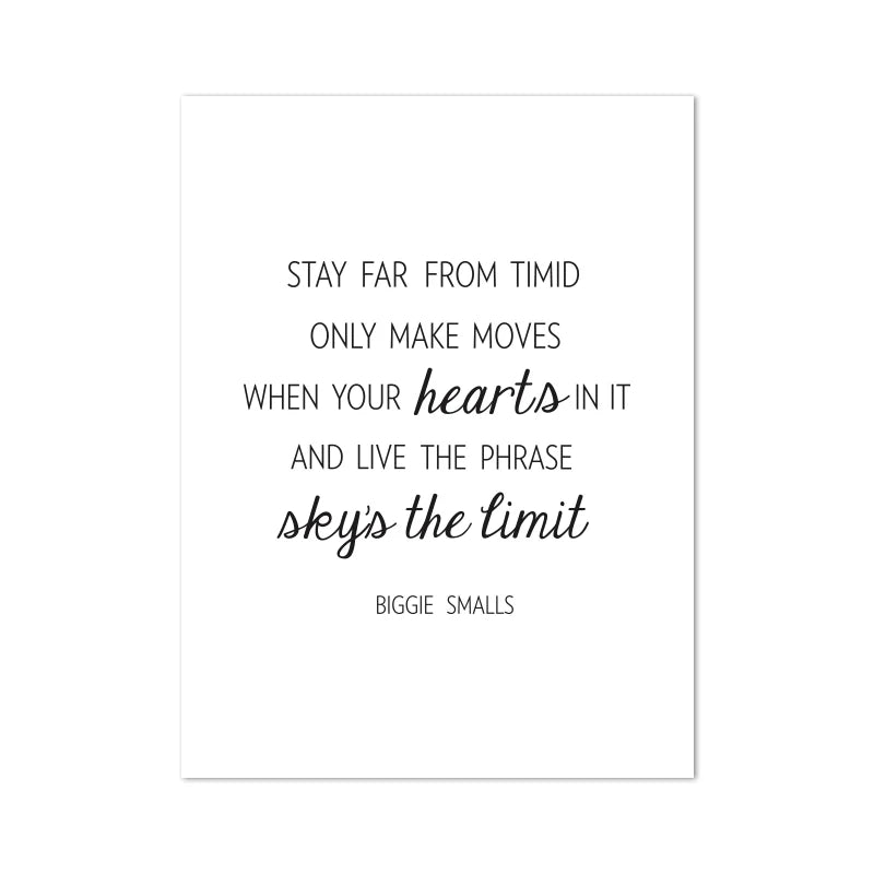Biggie Smalls Notorious B.I.G Posters and Prints Hip Hop Music Lyrics Quote Black White Wall Art Canvas Painting Home Decor
