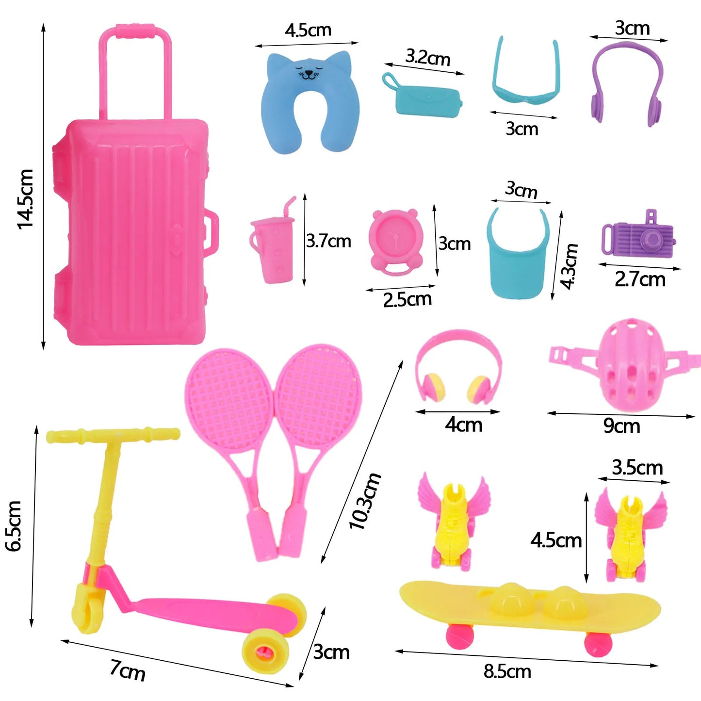 Furniture For Barbiees Doll Clothes Accessories Bed Mirror 1/6 Dollhouse Decoration Bjd Doll Accessories,Food Helmet for Barbies