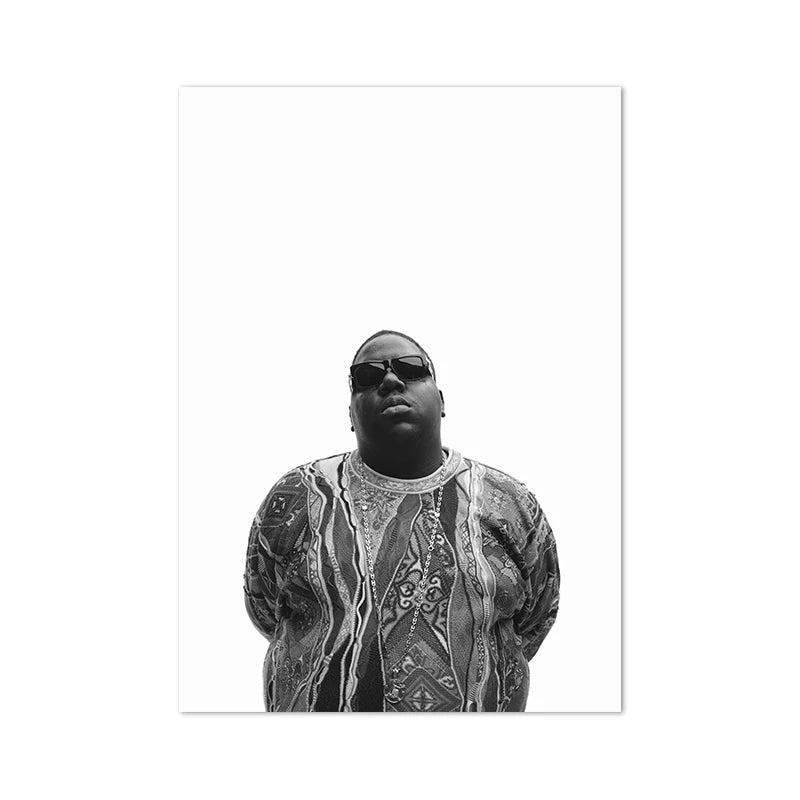 Biggie Smalls Notorious B.I.G Posters and Prints Hip Hop Music Lyrics Quote Black White Wall Art Canvas Painting Home Decor