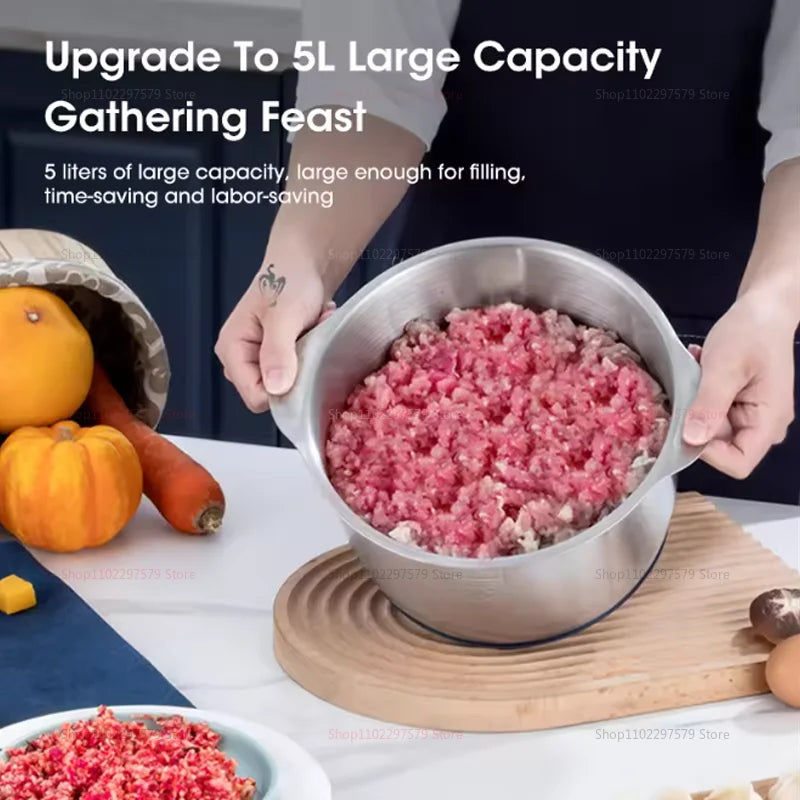 5L Large Capacity Meat Grinders Food Processor Stainless Steel Multi-Function Kitchen Mixer For Meat Vegetables Fruits Cooking