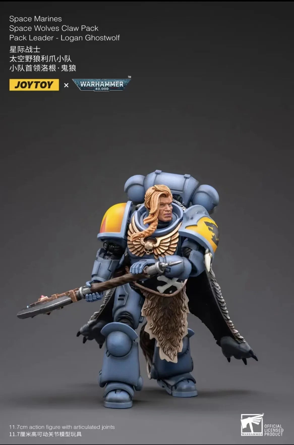 1/18 JOYTOY Actionfigur – Warhammer 40K Horus Heresy Space Wolves Logan Ghostwolf Mecha Modell
