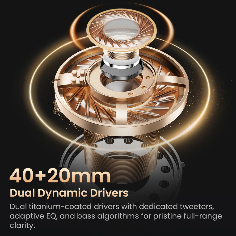 HAYLOU S40 ANC Wireless Headphone 50dB Noise Canceling Hi-Res 3D Spatial Audio Earphone with LDAC Bluetooth 6.0 Over Ear Headset