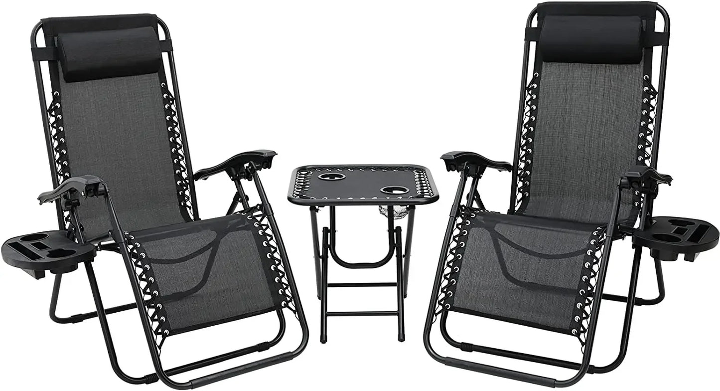 Ensemble de chaises longues pliantes Homfa avec table