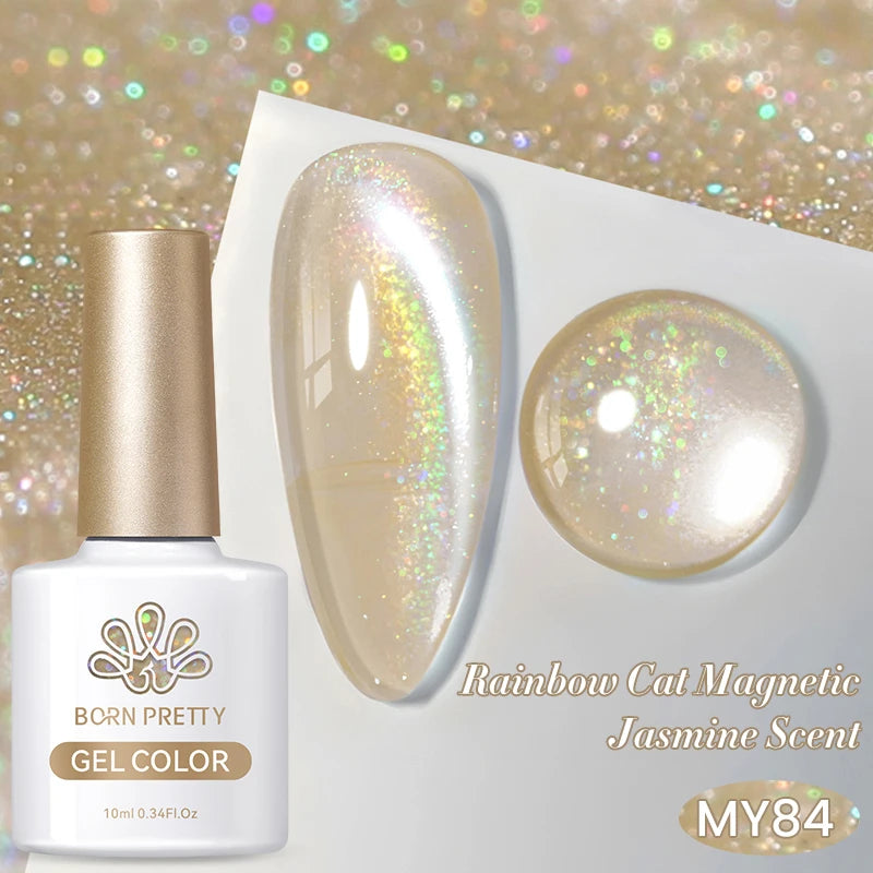 BORN PRETTY 10ml Silver Water Light Cat Magnetic Gel Nail Polish Nail Supplies Vernis Semi Permanent Gel for Fall Winter Nails
