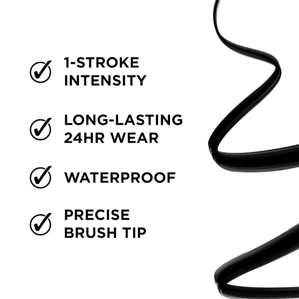 1/2 PCS Black Quick-Dry Eyeliner Pencil - 24H Lasting Smooth Matte Waterproof Anti-Smudge Liquid Eyeliner Makeup for Eyes
