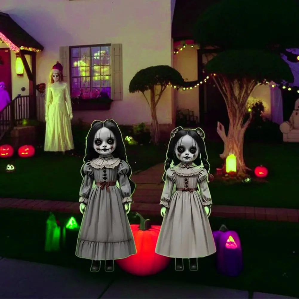 2pcs Halloween Ghost Doll Ground Insertion Decoration Horror Style Outdoor Courtyard Logo Decoration