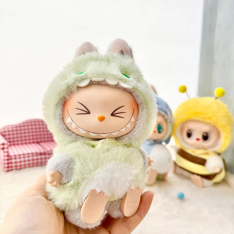 Labubu Doll Clothes Penguin Shark Bee Dinosaur Onesie - Cute Animal Jumpsuit for 17cm Pullip Blythe OB11 BJD