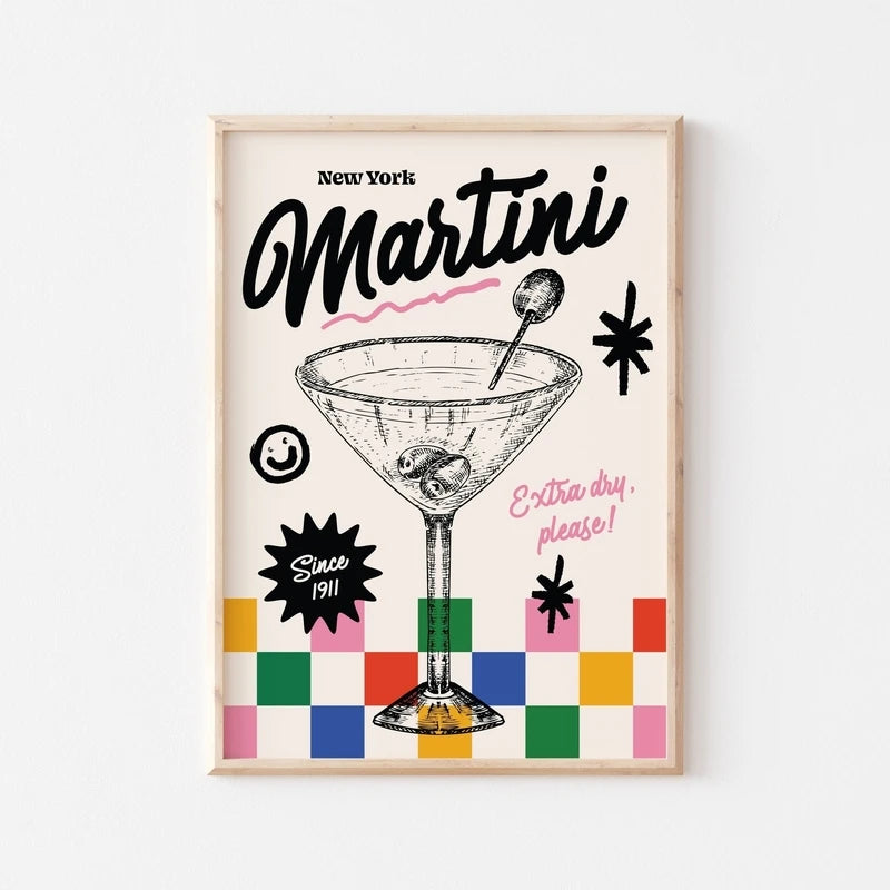 Vintage Cocktail Mojito Wine Club Bar Drinks Wall Art Canvas Painting Nordic Posters And Prints Wall Pictures For Living Room