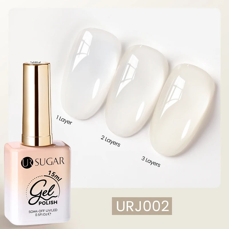 UR SUGAR 15ml Blood Red Jelly Gel Nail Polish Translucent Color Crystal Nude Gel Nail Art Varnish For Fall Winter Manicure