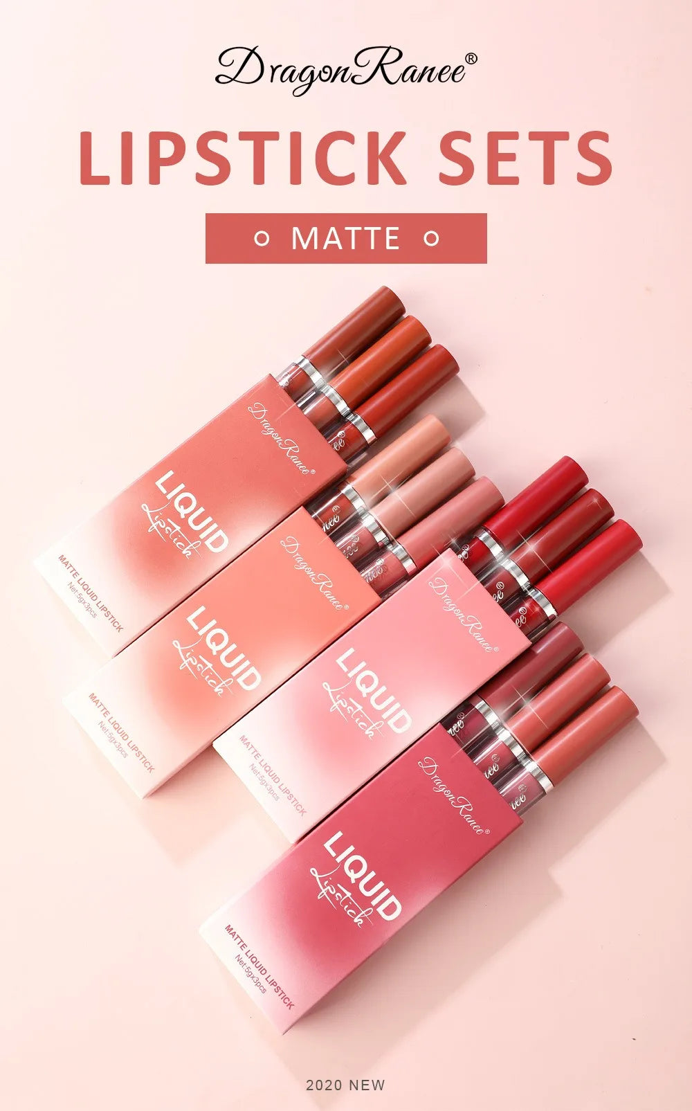 3Pcs/box Liquid Lipstick Set Matte Velvet Lip Gloss Set Waterproof Liquid Lipstick Lip Non Stick Cup Lip Gloss Makeup