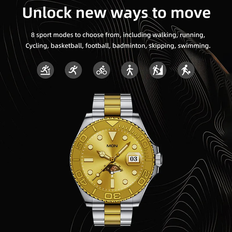 Aiweile AW46 Smartwatch Smart Watch Man 1.32 Inch HD AMOLED Screen Sports Modes Bluetooth Call for Android Yacht Range Master
