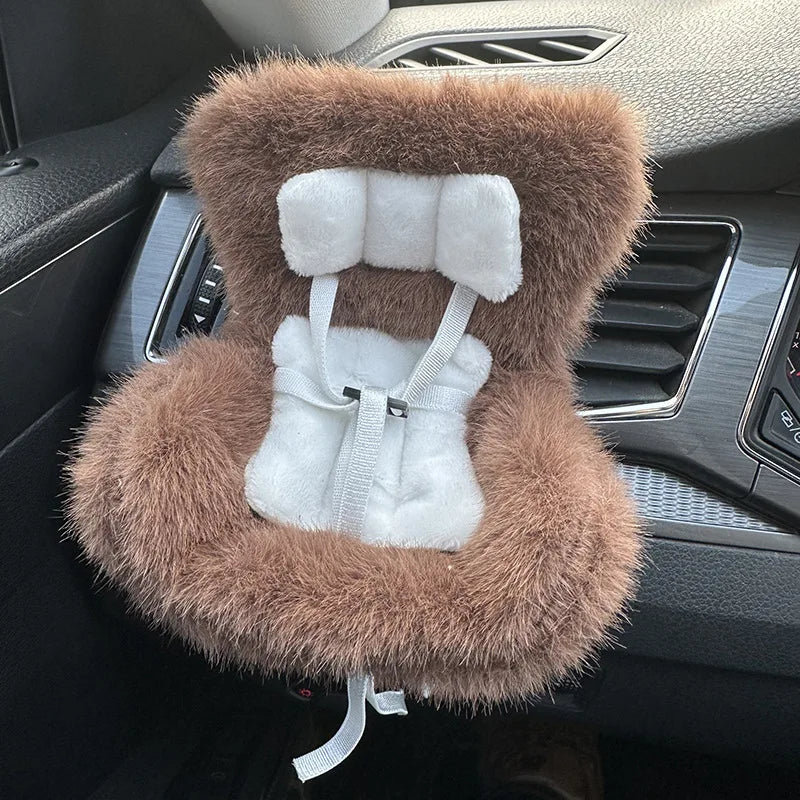 Car Doll Safety Seat for 17cm Labubu – Cute Car Interior Decor