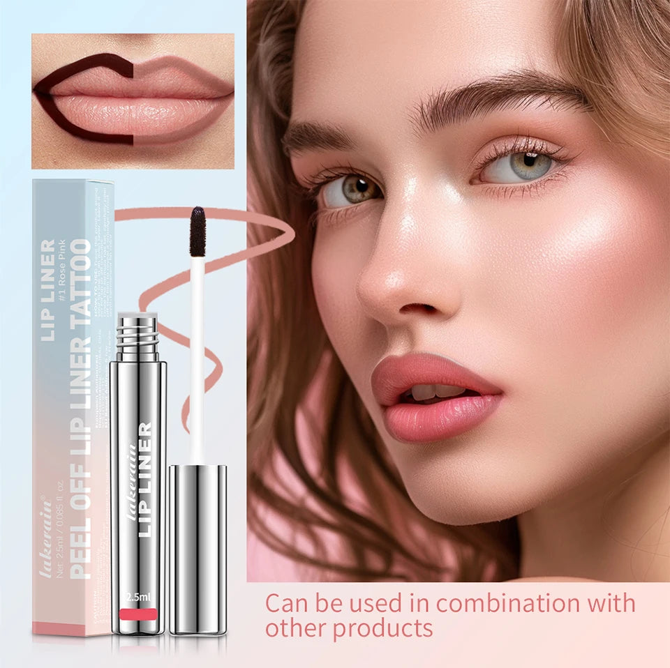 4 Colors Peel Off Lip Liner Waterproof Transfer-proof Lipstic Tattoo Waterproof Long Lasting Matte Velvet Lip Tint Sexy Red Cont