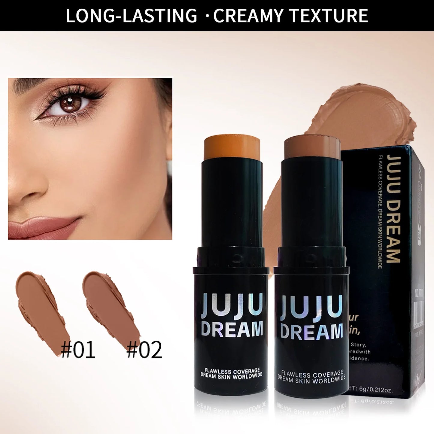 Dual-Tone Highlighter Contour Stick, Brightening & Shading, Waterproof, Long-Lasting,Unisex, Skin-Safe,for All Face Makeup Looks