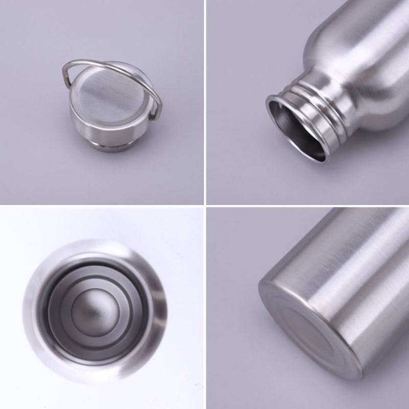 500/750/1000ml Stainless Steel Water Bottle Single Wall Large Capacity Big Mouth Vacuum Flasks with Lid Cycling Drinkware Sports