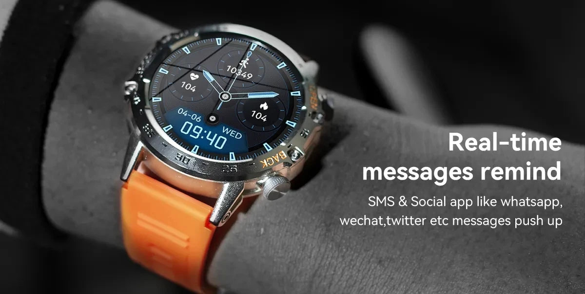 K52 Smart Watch Men 1.39inch IPS Screen Bluetooth Call Custom Dial Heart Rate Health Monitoring Outdoor Sport Smartwatch