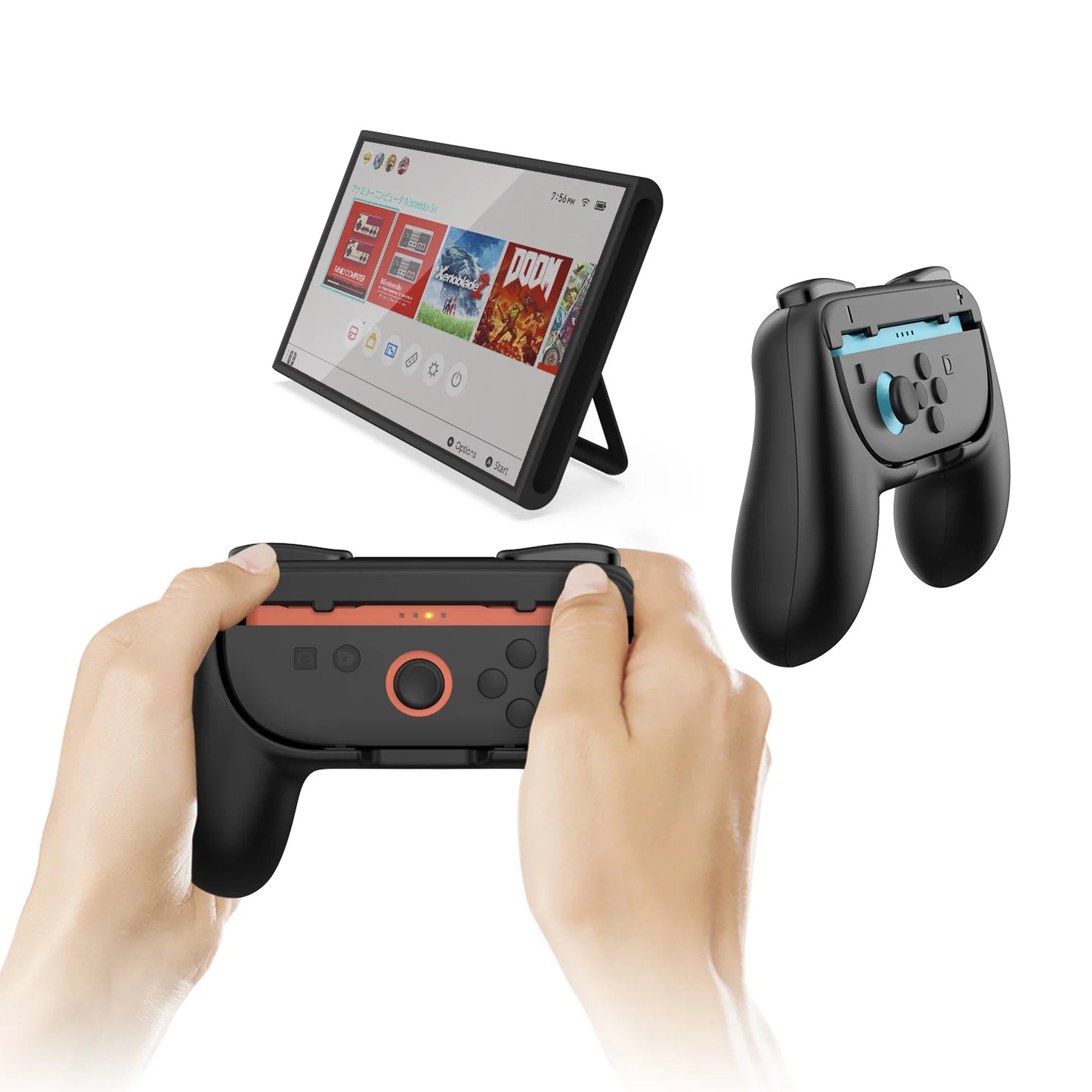 2Pcs Joy-Con Grips For Nintendo Switch 2 Joypad Hand Grip Stand Controller Gamepad Holder Bracket For NS Switch 2 Accessories