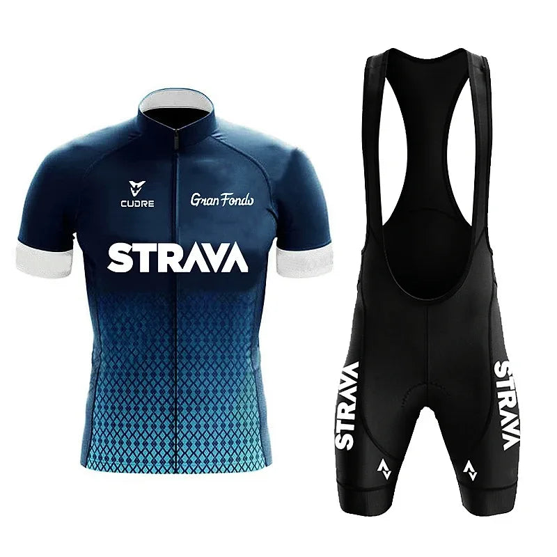 Strava Fietset voor Heren – Shirt & Bibshorts, Sneldrogend en Ademend