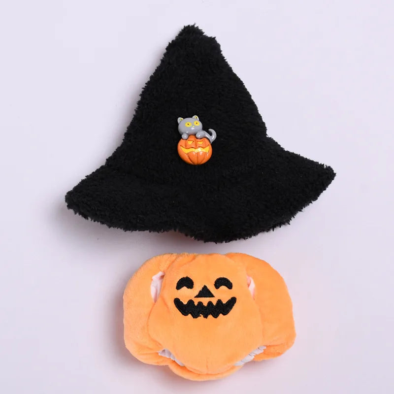 (Without Shoes)For Korea Kpop Exo 3.0 Labubu Halloween Pumpkin Devil Little Bear Doll Dress Cute Decoration 15/17cm Doll
