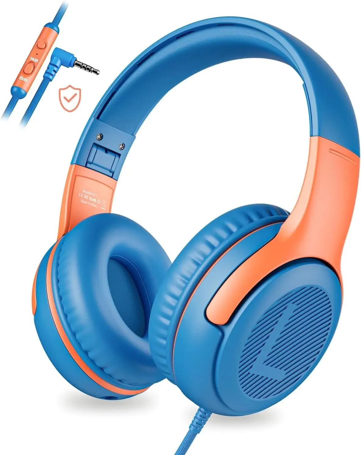 1/2/3Pcs AWATRUE AT2 Kids Headphones Wired Toddler Headsets with Mic Over-Ear Headphone Foldable on-Ear Design for PC,Laptop