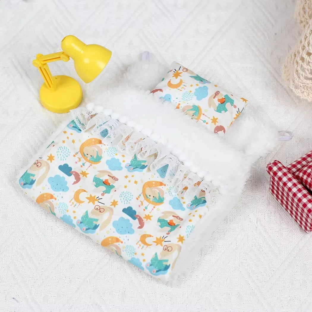 Doll Bed Sleeping Bag For 17cm Ropa Labubu Plush Toy & Accessories Cute Set Home Warmth Girl Gift