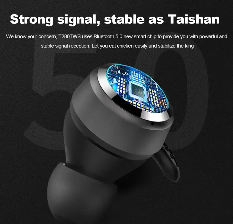 JBL T280 TWS True Wireless Bluetooth Earbuds – Sports Waterproof IPX5, Deep Bass, Mic & Charging Case