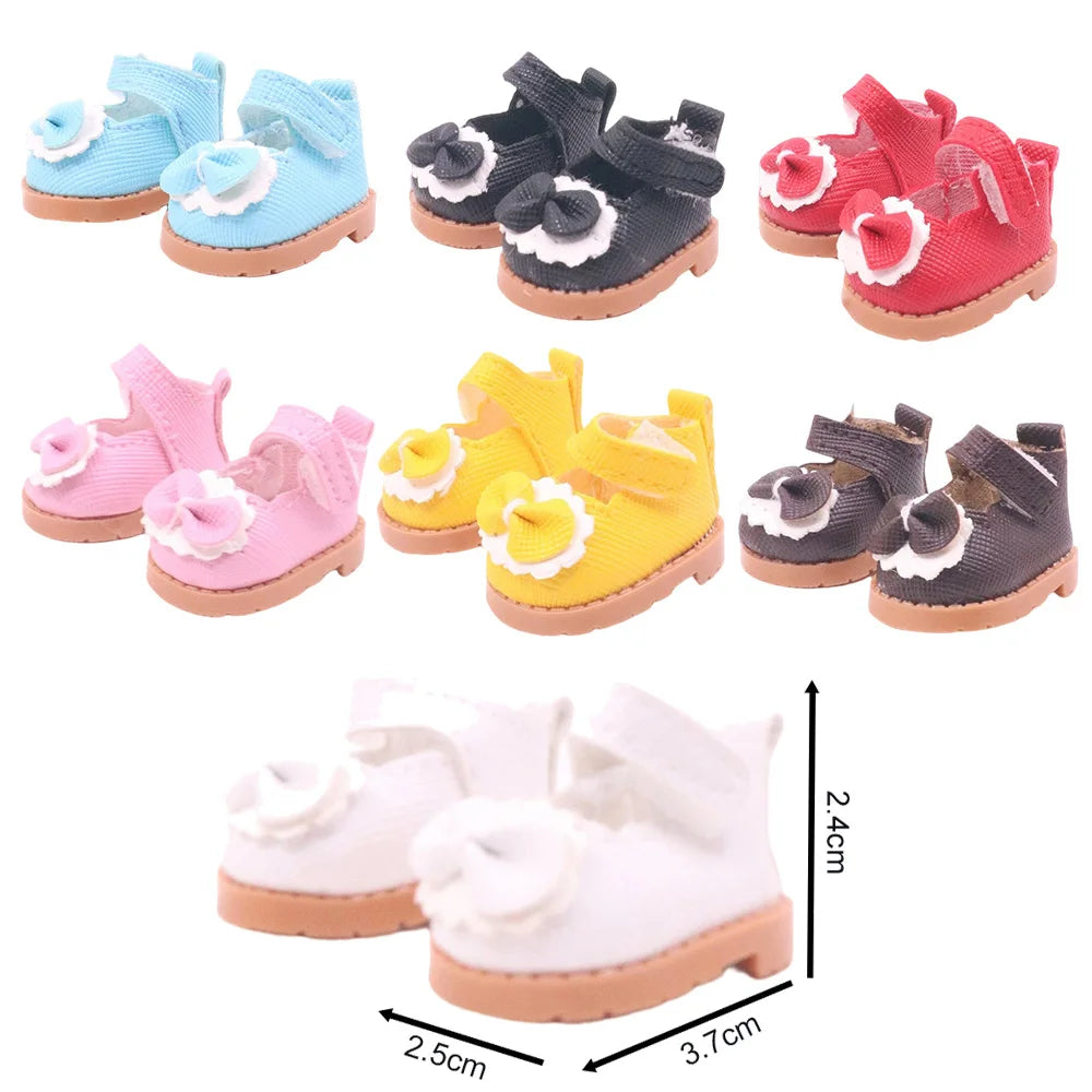 3.8cm Doll Shoes Solid Color Pop Lace up Canvas Shoe PU Shoes For 17cm Labubu Doll Clothes Accessories,Girl's Toys Clothing Gift