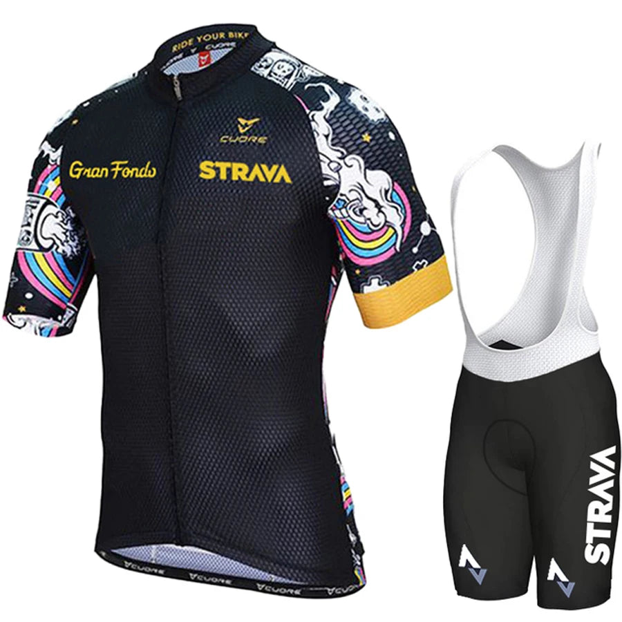 Ensemble de cyclisme d'été pour homme STRAVA Style
