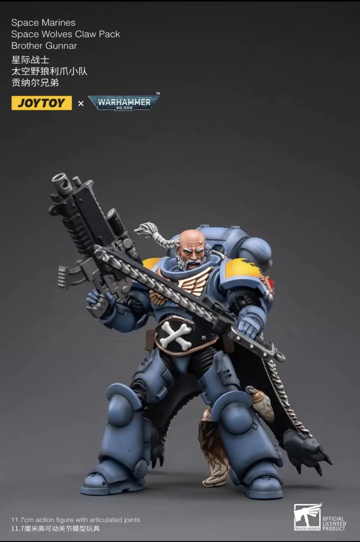 1/18 JOYTOY Actionfigur – Warhammer 40K Horus Heresy Space Wolves Logan Ghostwolf Mecha Modell