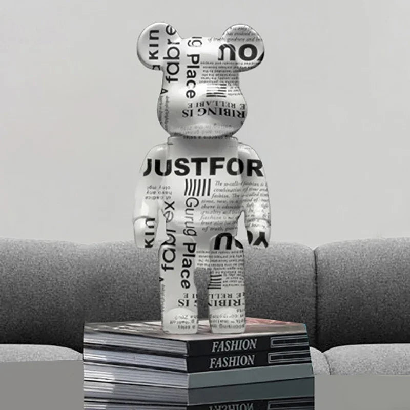Figurine Ours Graffiti 27 cm – Décoration d'intérieur abstraite et tirelire