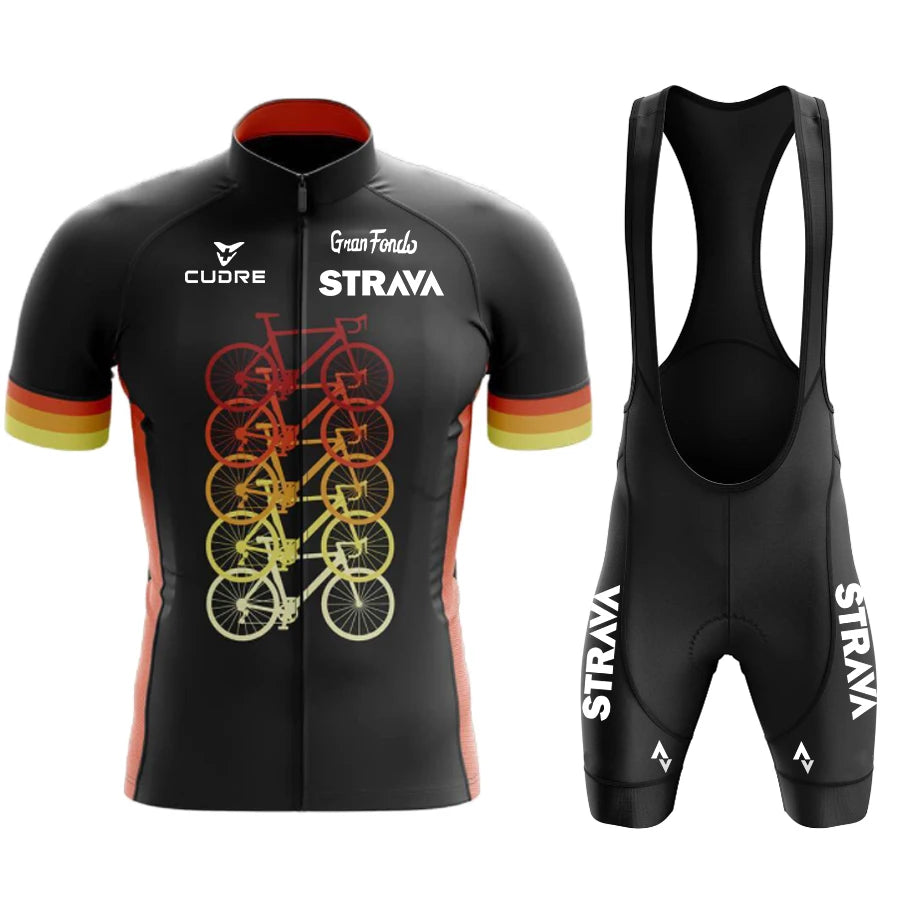 Ensemble Maillot Vélo Été Homme STRNVN – Respirant, Manches Courtes, VTT