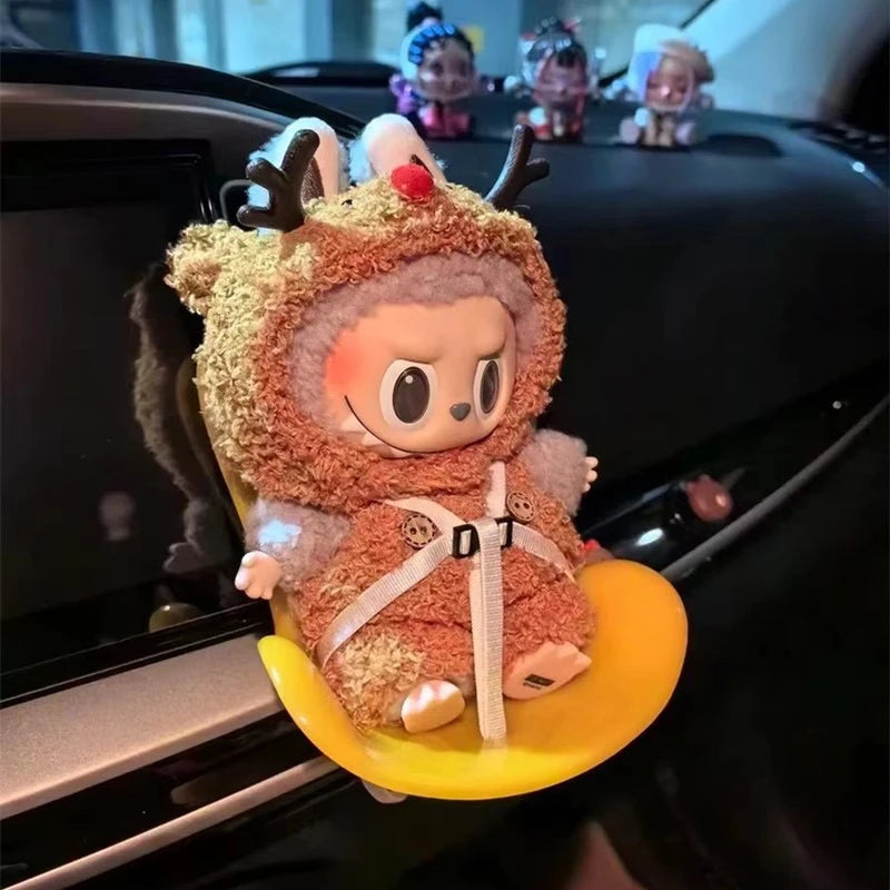 15-17cm doll Seat Labubu carseat Safety Seat Cute Doll Air Outlet Aromatherapy decoration high-grade Car Interior Decoration