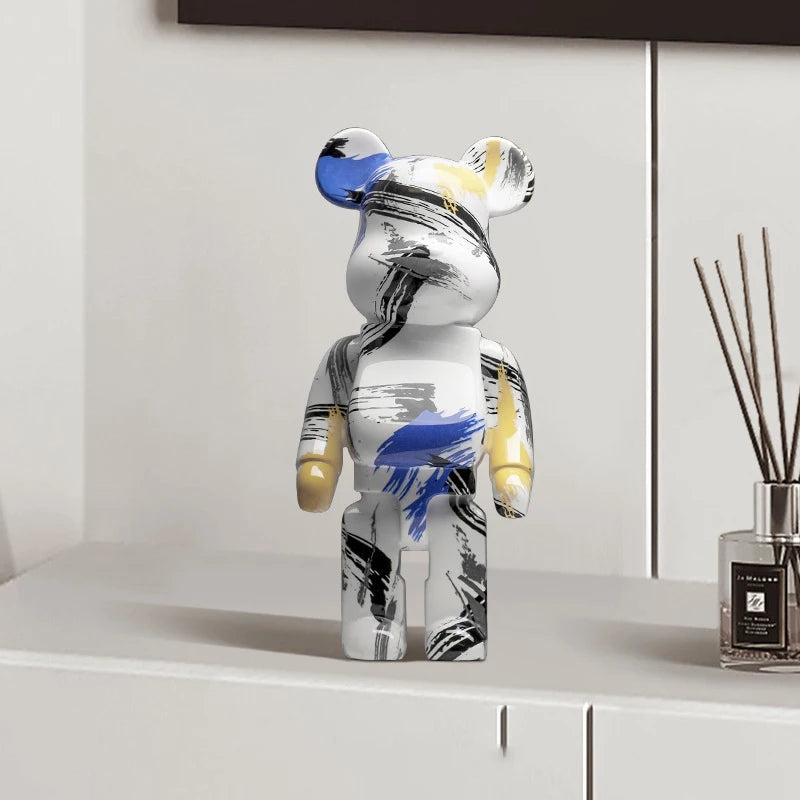 Figurine Ours Graffiti 27 cm – Décoration d'intérieur abstraite et tirelire