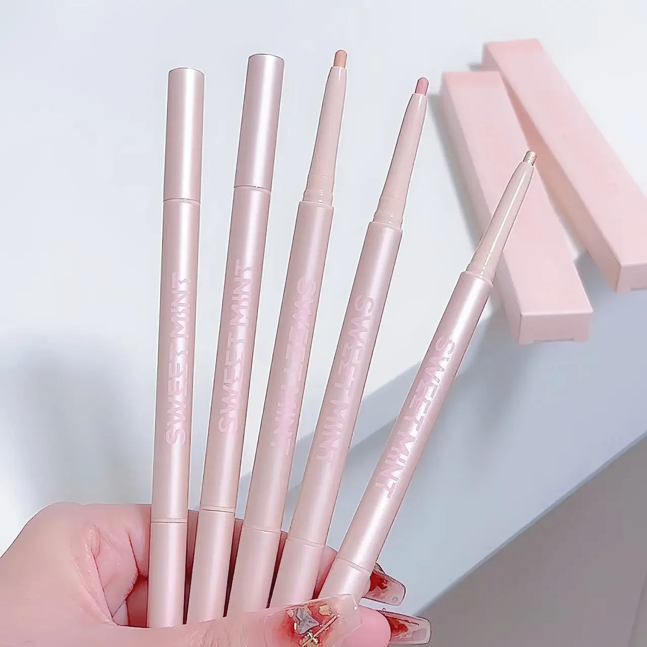 Sweetmint Mulitfuntiona Double Ended Lying Silkworm Pencil Highlighter Makeup Pen Nude Liquid Contour Liner Eye Brightener Stick