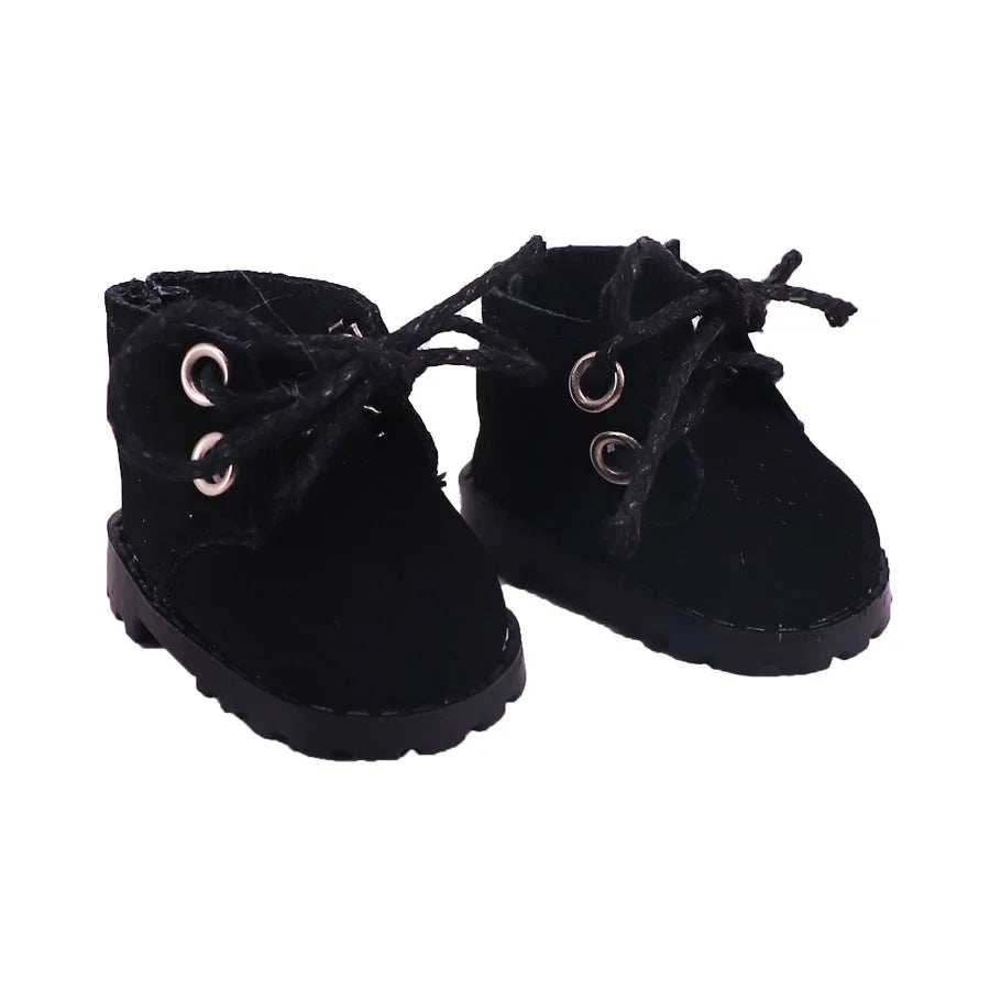 3.8cm Doll Shoes Solid Color Pop Lace up Canvas Shoe PU Shoes For 17cm Labubu Doll Clothes Accessories,Girl's Toys Clothing Gift