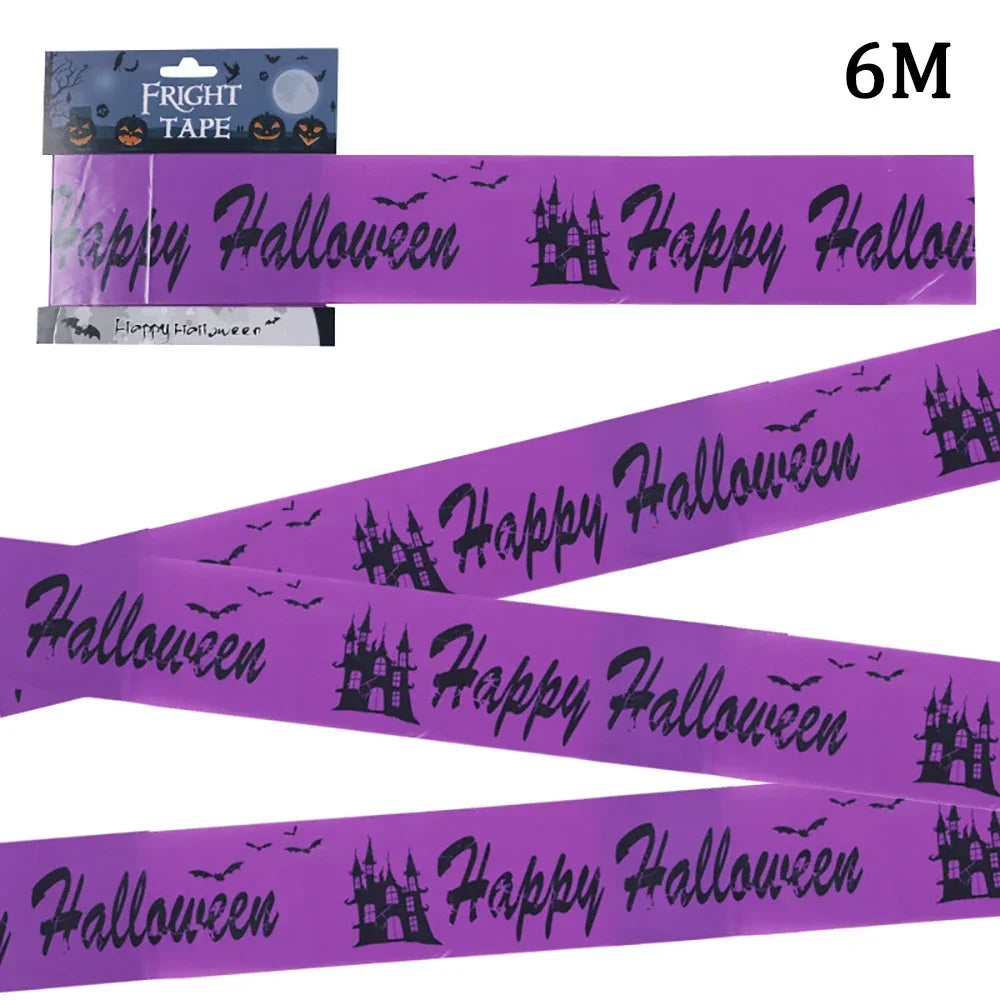 Halloween Warning Tape Signs Banner Halloween Props Window Prop Party Danger Warning Line Halloween Party Decoration Supplies