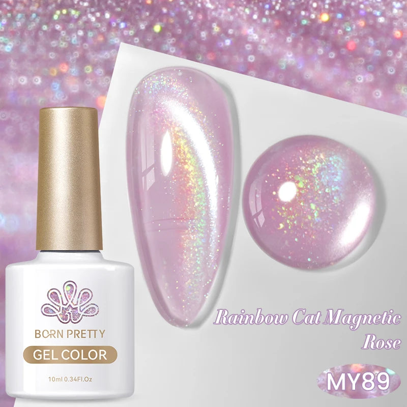 BORN PRETTY 10ml Silver Water Light Cat Magnetic Gel Nail Polish Nail Supplies Vernis Semi Permanent Gel for Fall Winter Nails