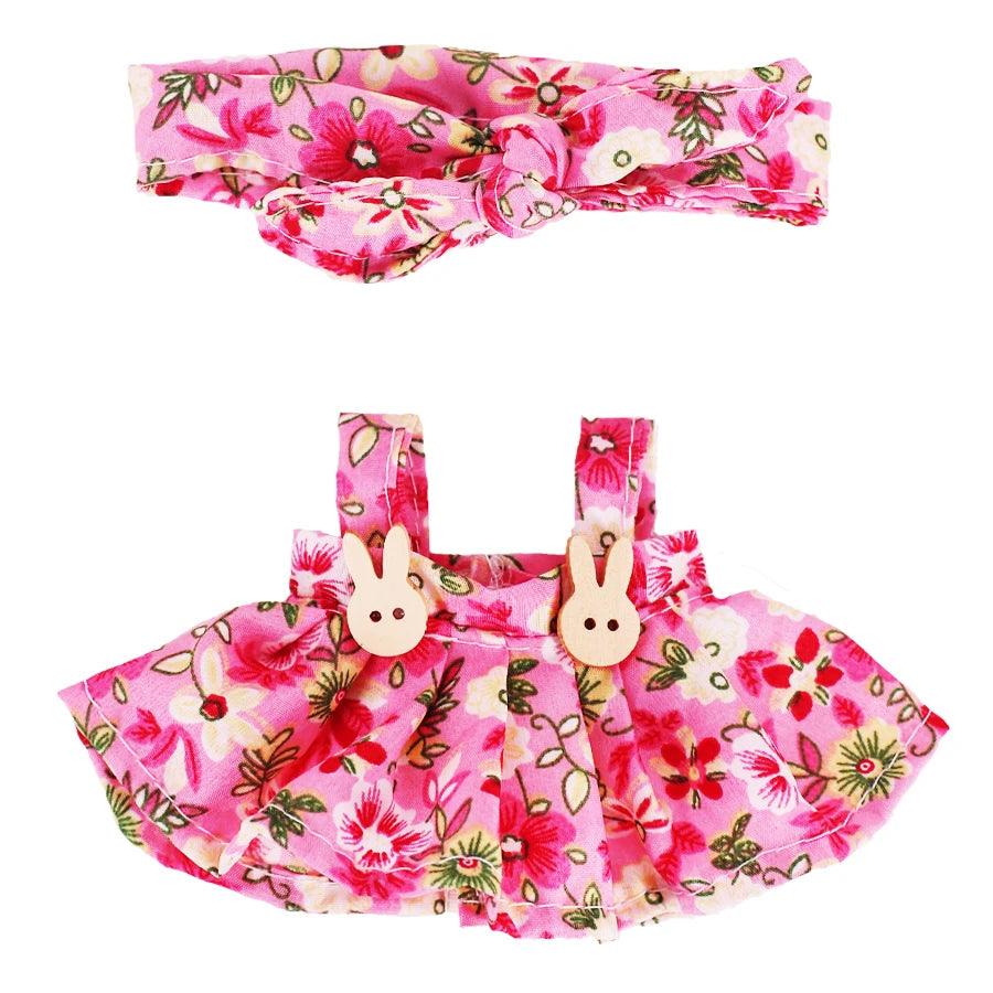 For 17Cm Plush Doll Labubu Clothes Accessories Pants Skirts Cute Overall Doll Shoes Leather Shoes Martin Boots Holiday Gifts