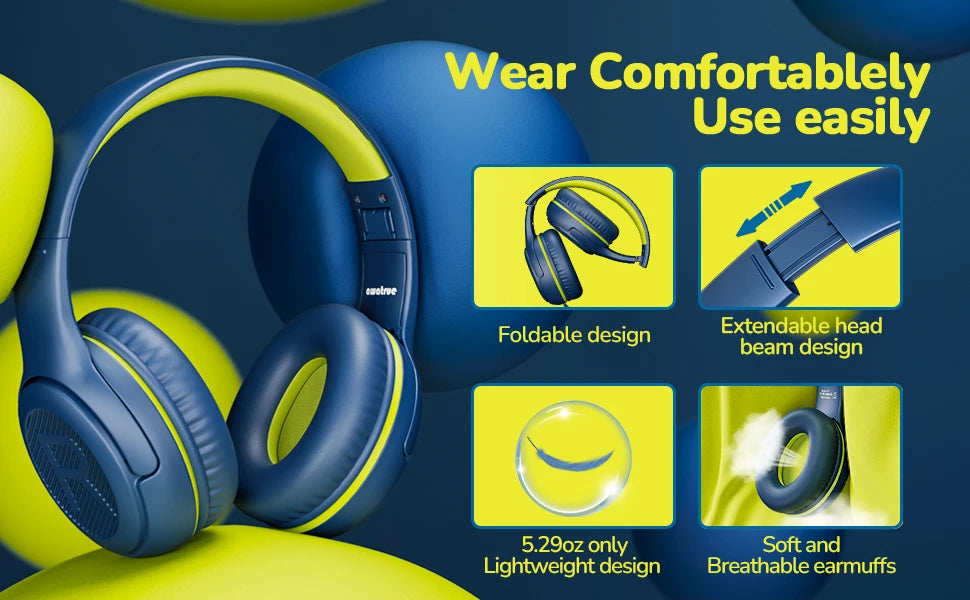 1/2/3Pcs AWATRUE AT2 Kids Headphones Wired Toddler Headsets with Mic Over-Ear Headphone Foldable on-Ear Design for PC,Laptop