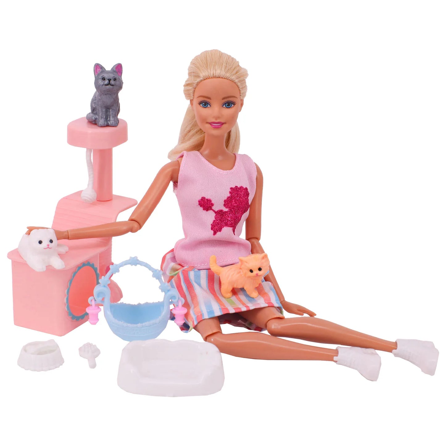 Furniture For Barbiees Doll Clothes Accessories Bed Mirror 1/6 Dollhouse Decoration Bjd Doll Accessories,Food Helmet for Barbies