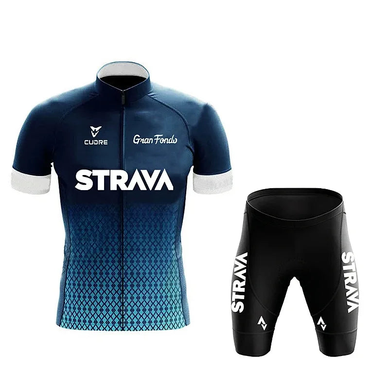 Strava Fietset voor Heren – Shirt & Bibshorts, Sneldrogend en Ademend