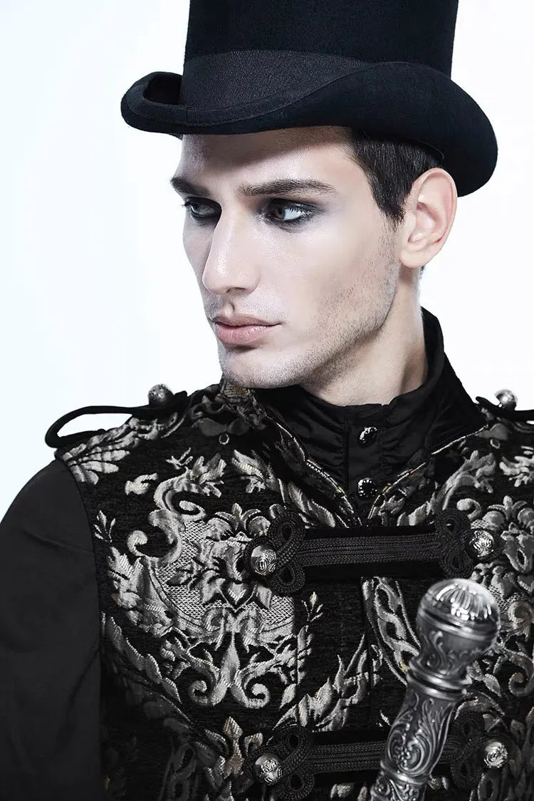 Medieval Retro Men Dust Coat Medium Style Steam Punk Cosplay Costumes Palace Dress Jacquard Men's Jackets Halloween Costume