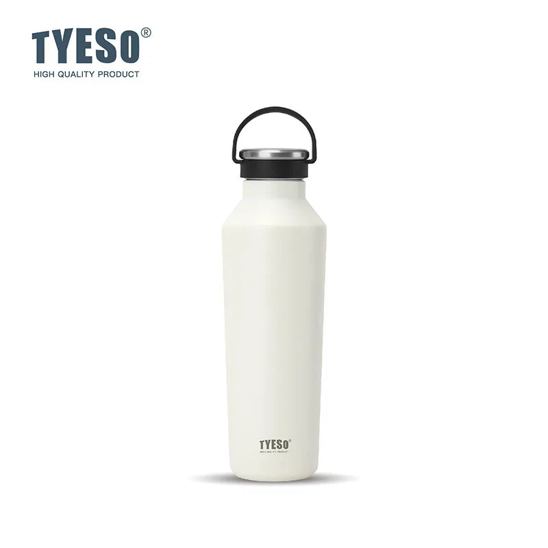 Tyeso Stainless Steel Vacuum Insulated Water Bottle Portable Durable Leak-Proof for Outdoor Sports Matte Finish Carry Handle