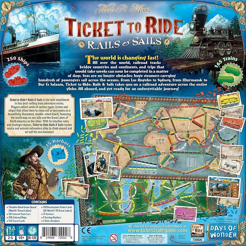 Ticket to Ride: Rails & Sails – Epic Board Game Adventure by Land and Sea (English Version)