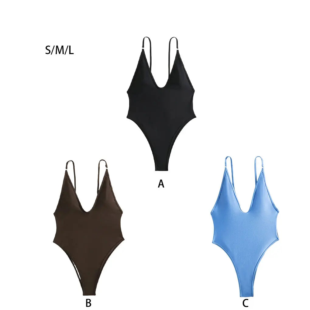 Sleeveless Bodysuit Rompers Fashionable And Comfortable Fashionable And Sexy Sexy Deep V Swimsuit